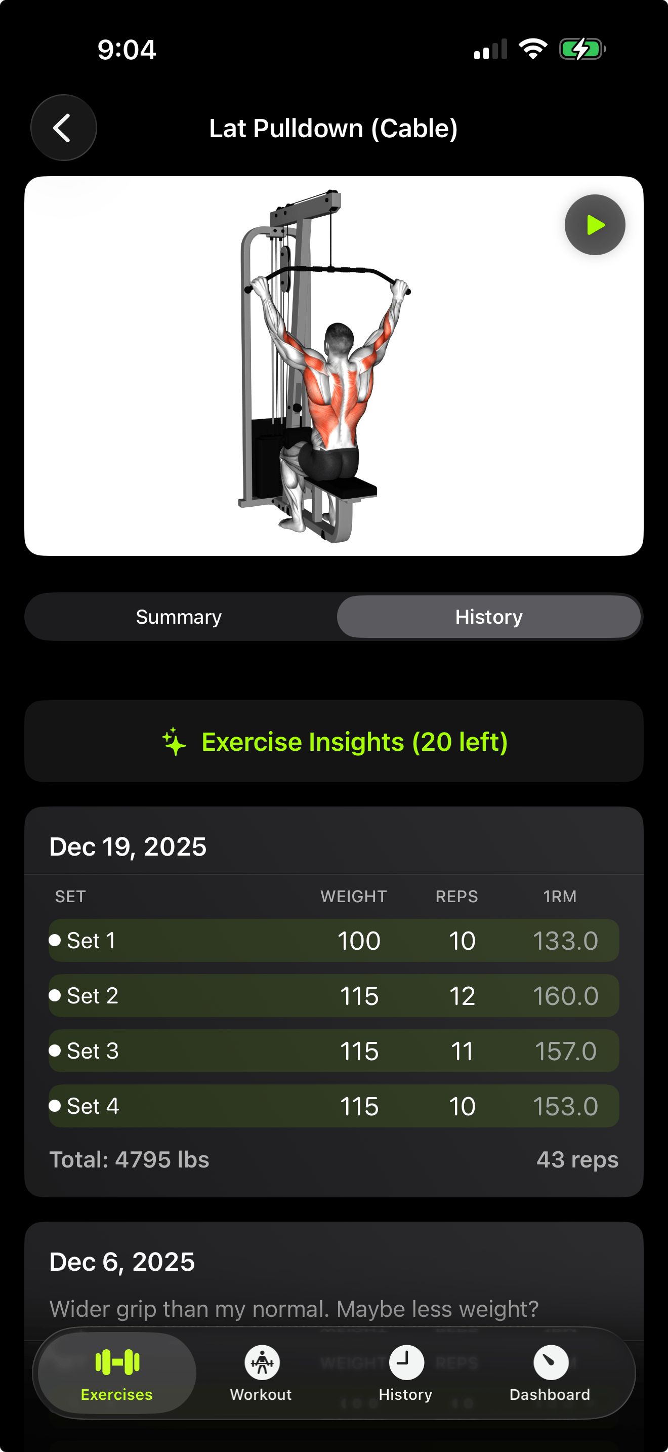 Trainlike Exercise Progression